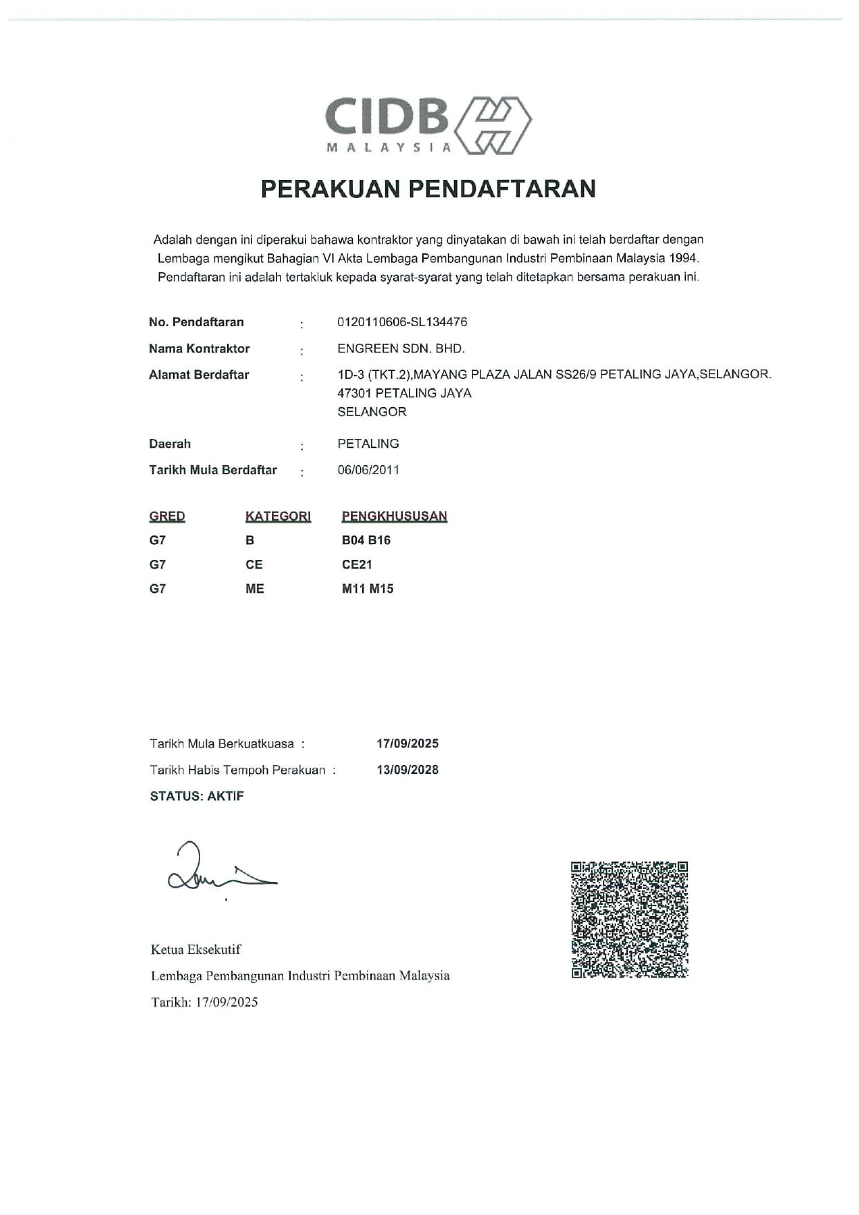 CIDB Certification